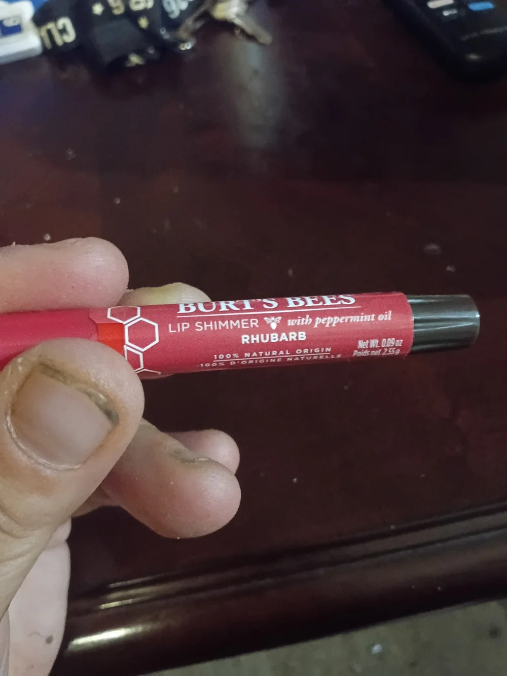 Burt's Bees Lip Shimmer Stick - Rhubarb